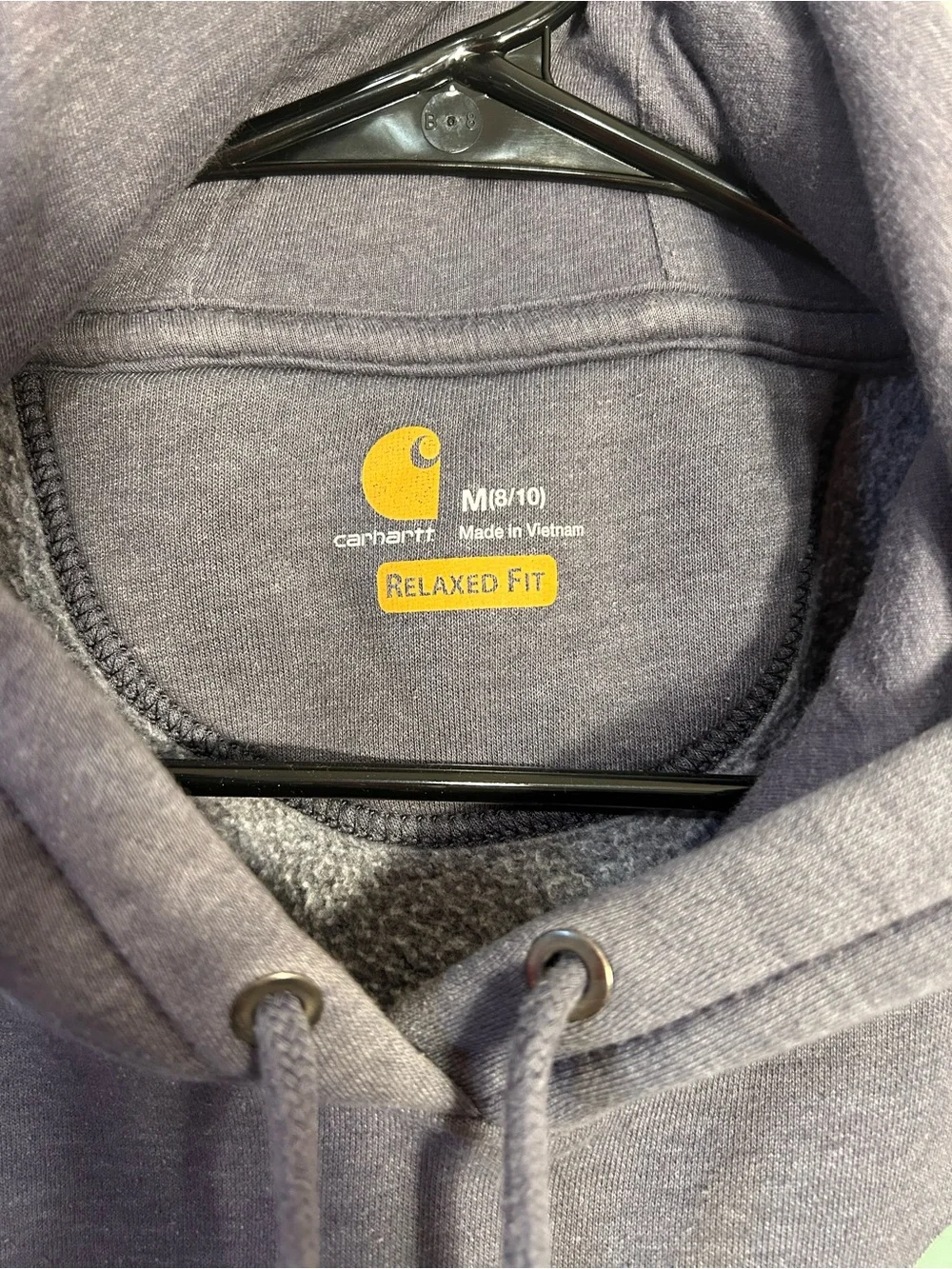 Carhartt Men's Heather Gray Crewneck Hoodie with Mint Logo